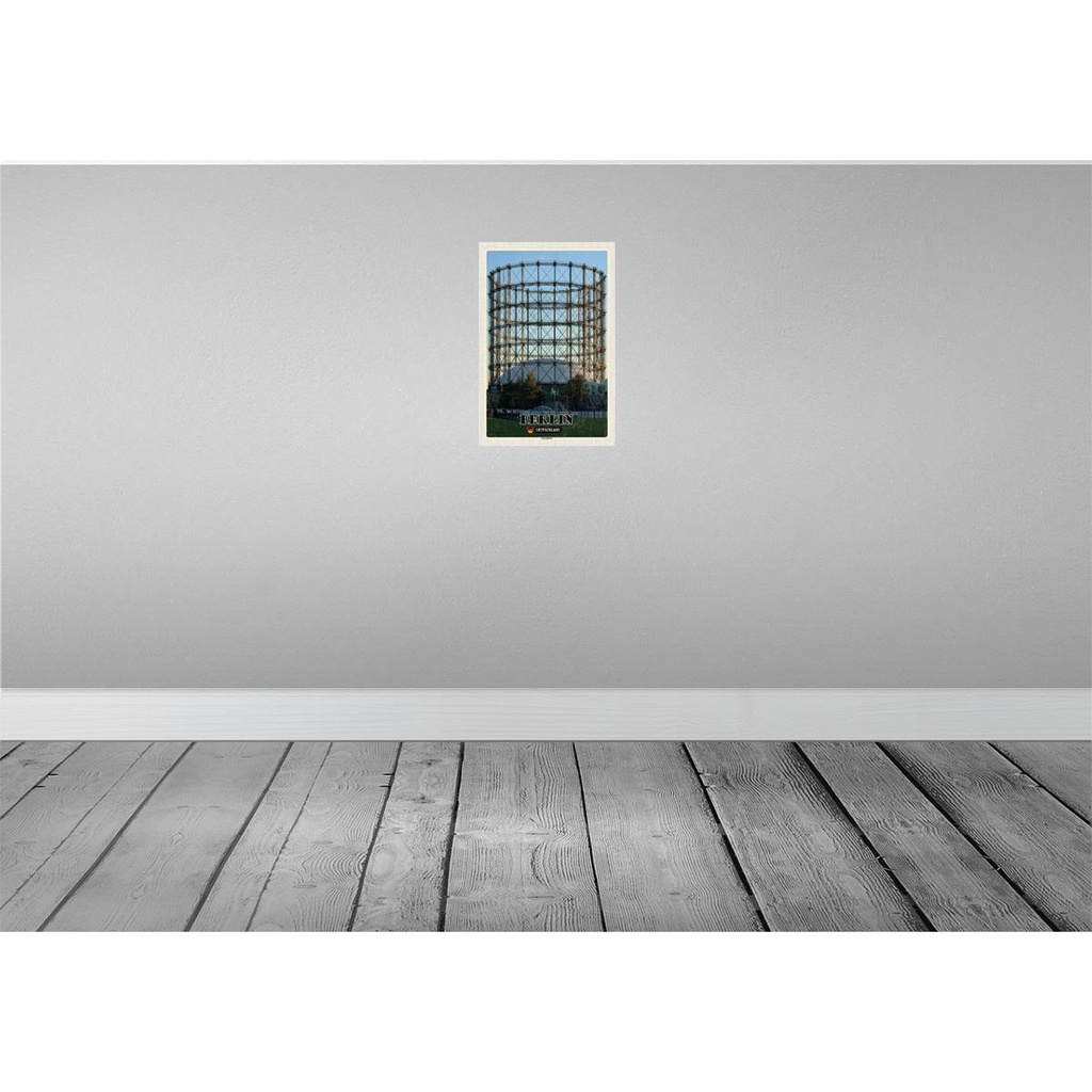 [LA-131974] Blechschild 30x20 cm Berlin Deutschland Gasometer Bildmotiv Reisemotiv Abenteuer Reisen Urlaub Bild 2