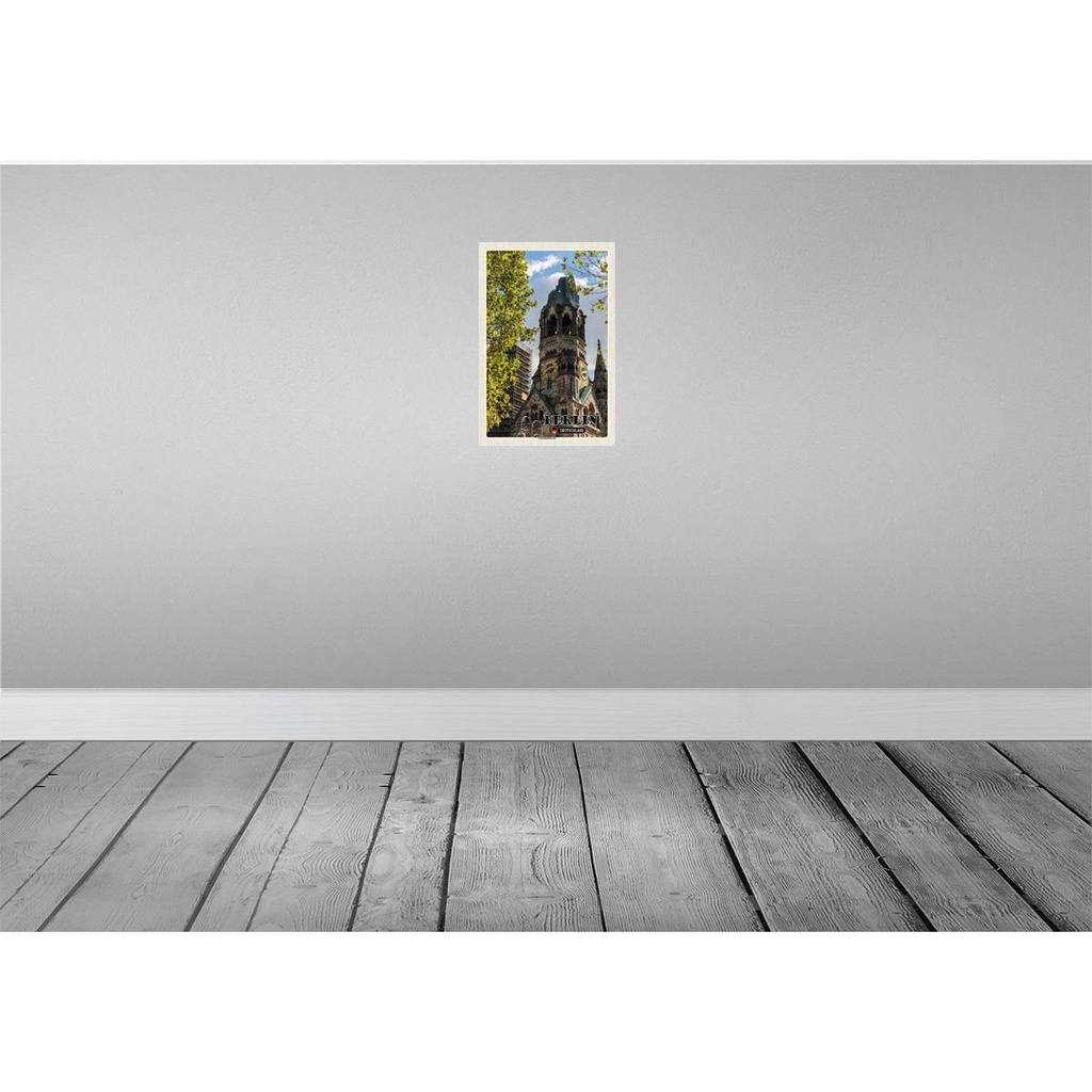 [LA-131975-H] Holzschild 30x20 cm Berlin Gedächtniskirche Deutschland Bildmotiv Reisemotiv Abenteuer Reisen Bild 2
