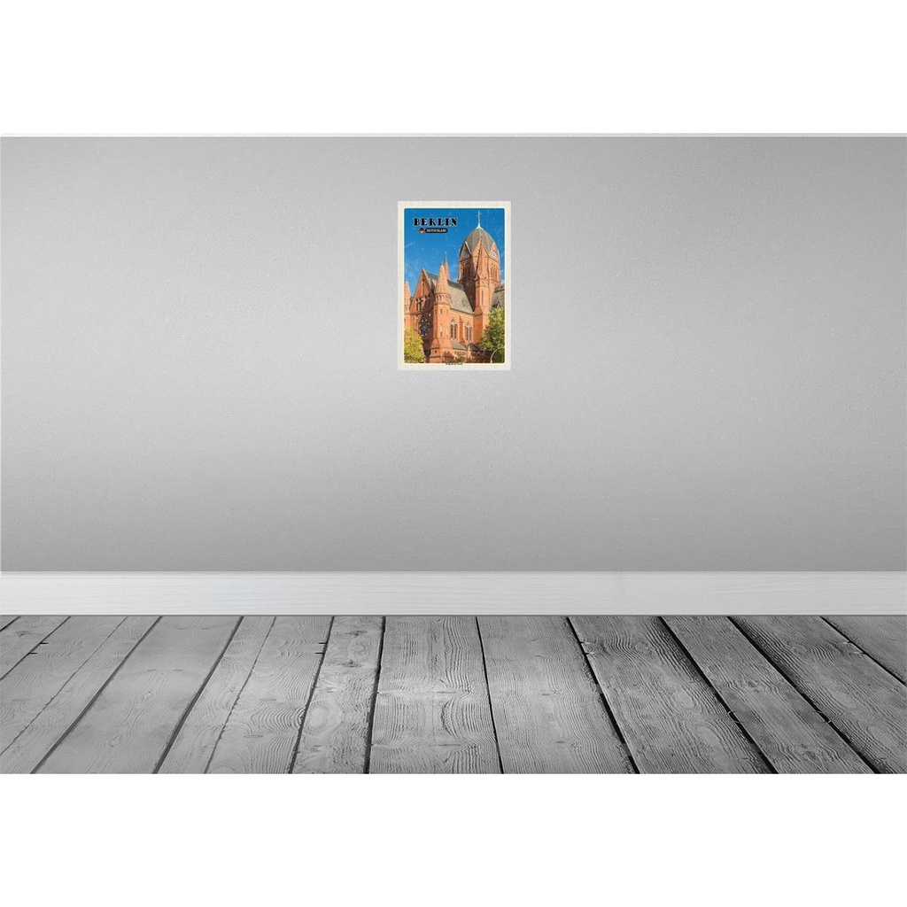 [LA-131978-H] Holzschild 30x20 cm Berlin Heilig-Kreuz-Kirche Bildmotiv Reisemotiv Abenteuer Reisen Bild 2