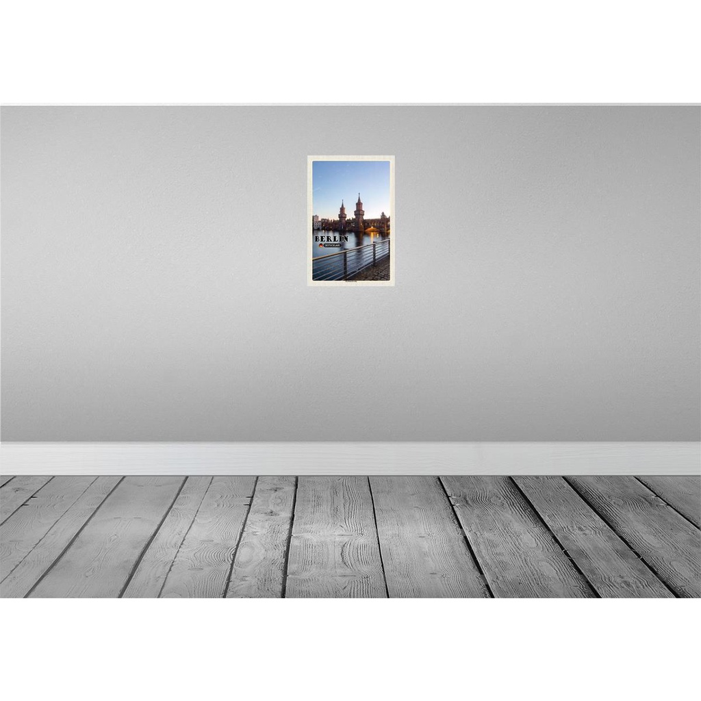 [LA-131989] Blechschild 30x20 cm Berlin Oberbaumbrücke Architektur Bildmotiv Reisemotiv Abenteuer Reisen Urlaub Häuser Bild 2