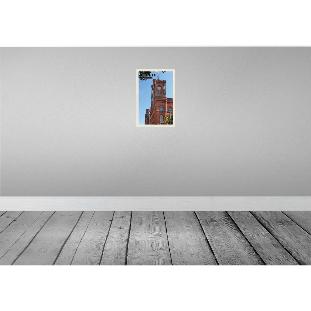 [LA-131995-H] Holzschild 30x20 cm Berlin rotes Rathaus Hauptstadt Bildmotiv Reisemotiv Abenteuer Reisen Bild 2