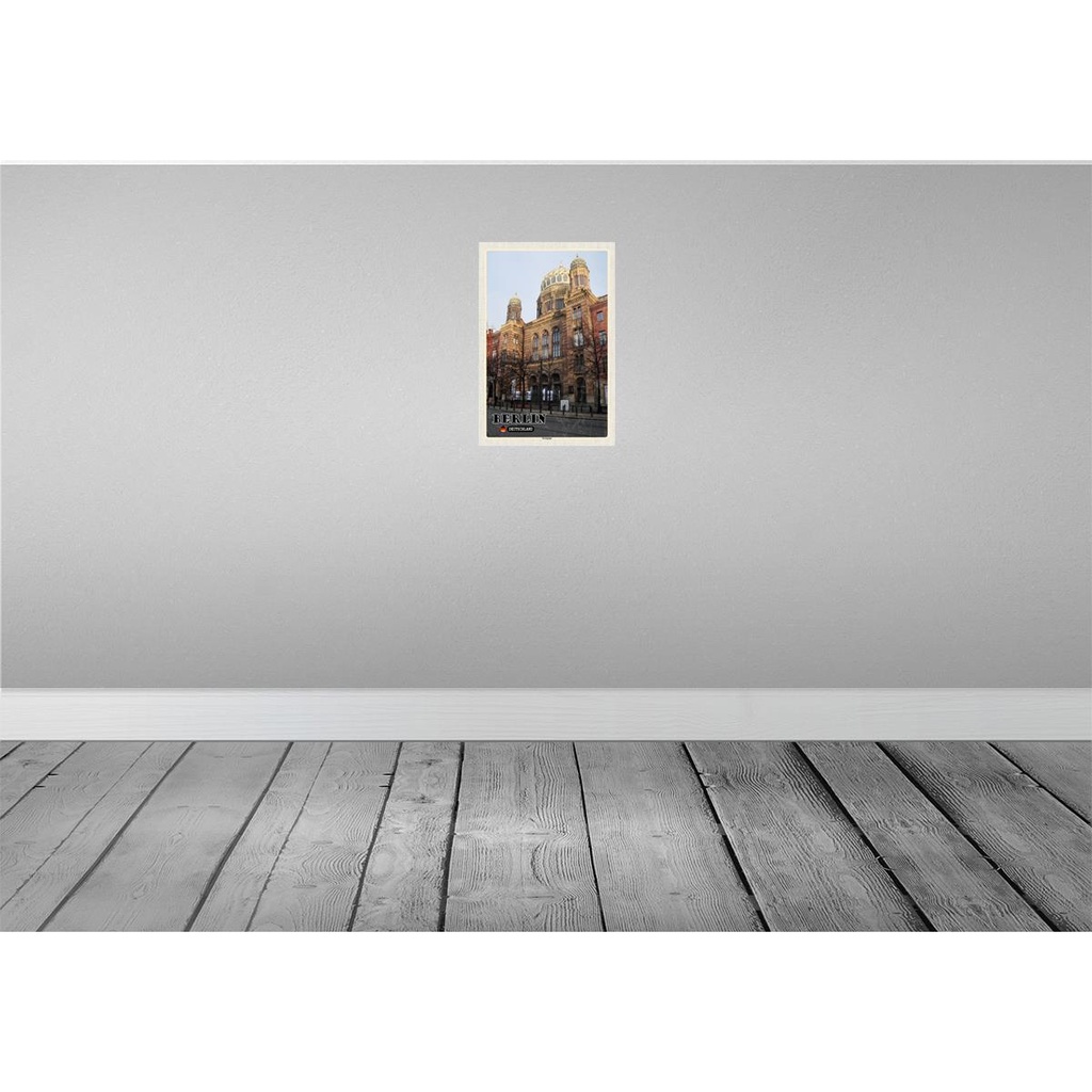 [LA-131999-H] Holzschild 30x20 cm Berlin Synagoge Deutschland Bildmotiv Reisemotiv Abenteuer Reisen Bild 2