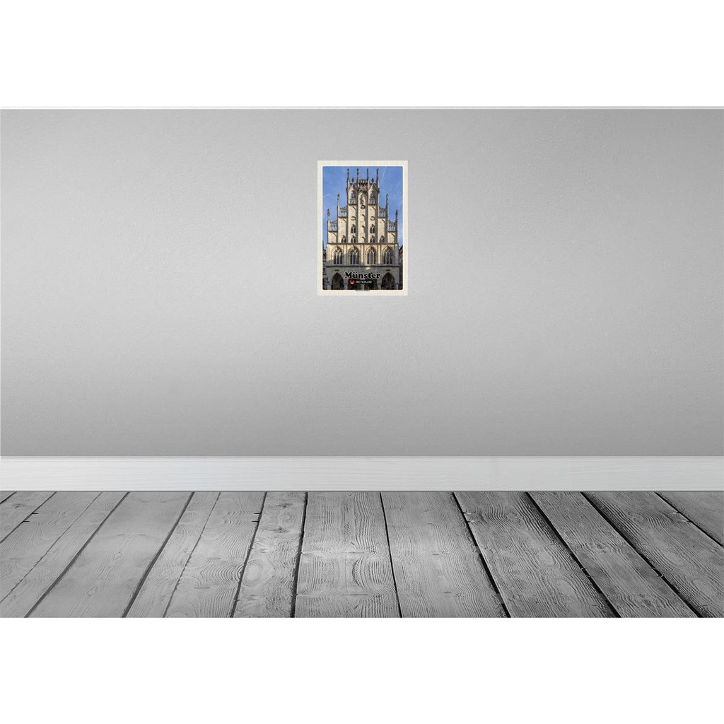 [LA-132037] Blechschild 30x20 cm Münster Historichesrathaus Abenteuer Reisen Urlaub Bild 2