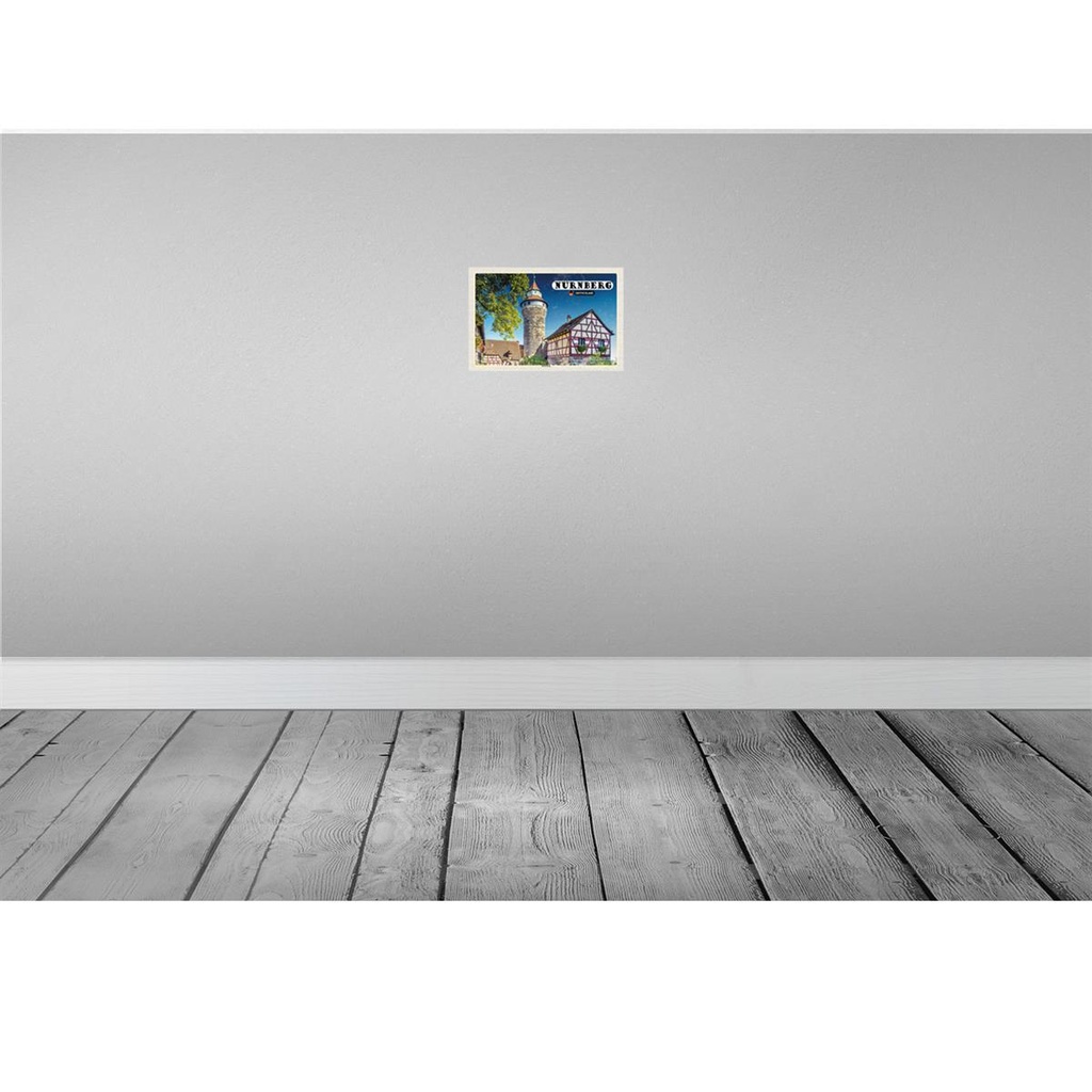 [LA-132039-H] Holzschild 20x30 cm Nürnberg Architektur Kaiserburg Bildmotiv Reisemotiv Abenteuer Reisen Bild 2