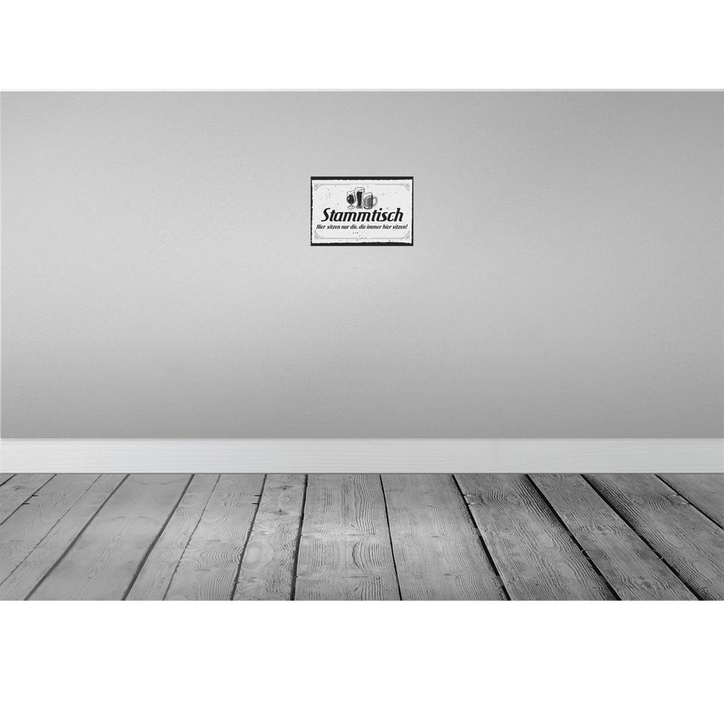 [LA-132059-H] Holzschild 20x30 cm Stammtisch hier sitzen nur die Bild 2