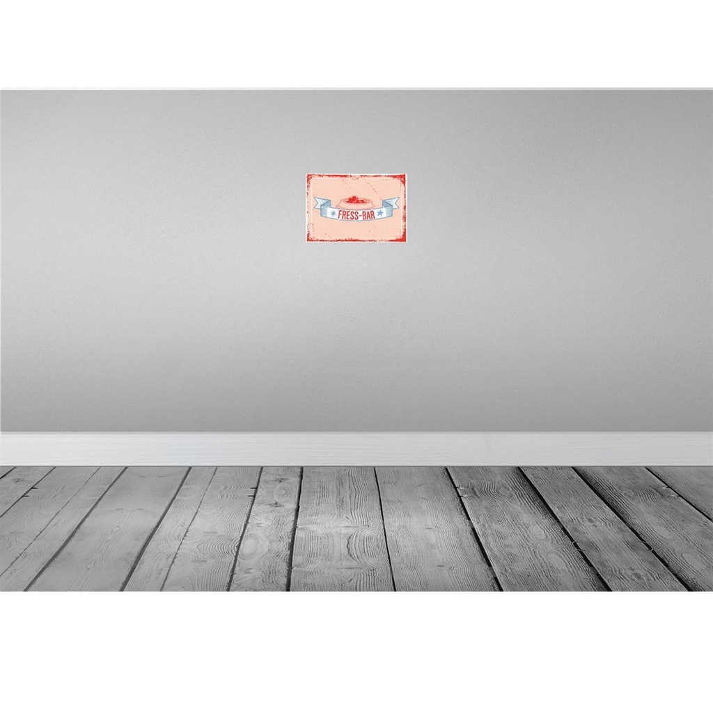 [LA-132062] Blechschild 20x30 cm Fress-Bar Tier Haustier Bild 2