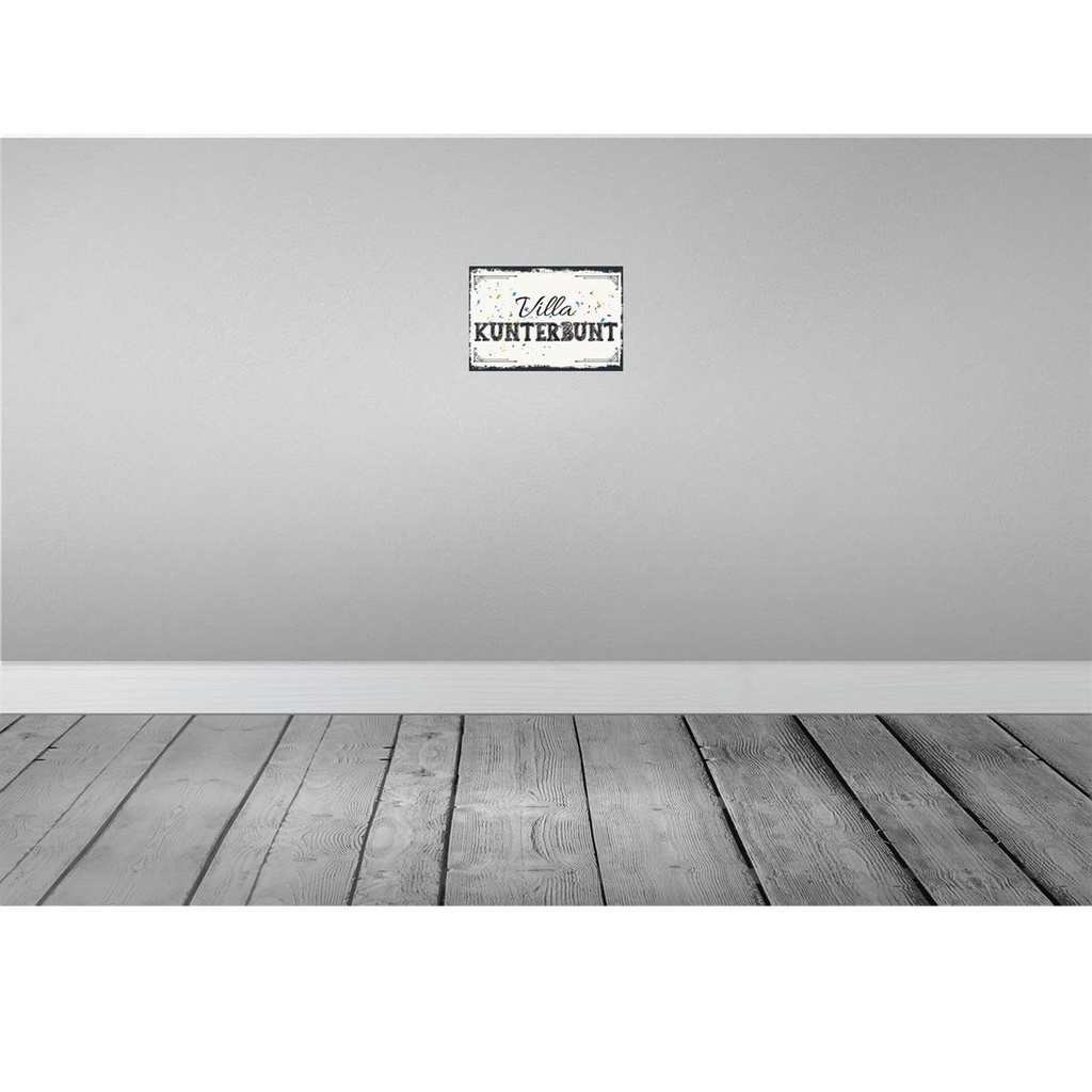 [LA-132079] Blechschild 20x30 cm Villa Kunterbunt Spruch Zitat Bild 2