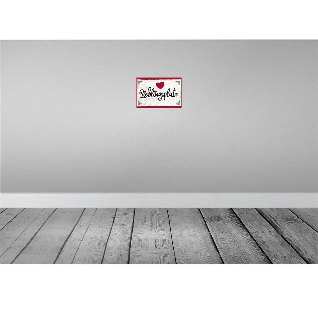 [LA-132081] Blechschild 20x30 cm Lieblingsplatz Herz rot Spruch Zitat Bild 2