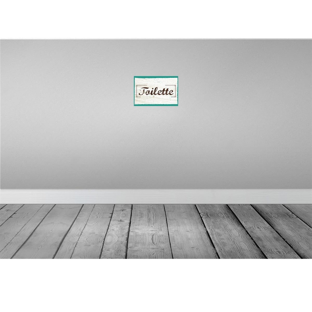 [LA-132082] Blechschild 20x30 cm Toilette blau braun Spruch Zitat Bild 2