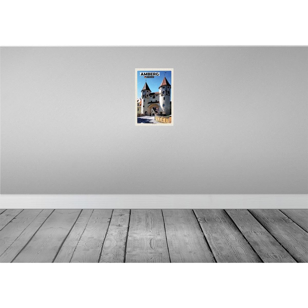 [LA-132097] Blechschild 30x20 cm Amberg Nabburger Tor Mittelalter Bildmotiv Reisemotiv Abenteuer Reisen Urlaub Bild 2