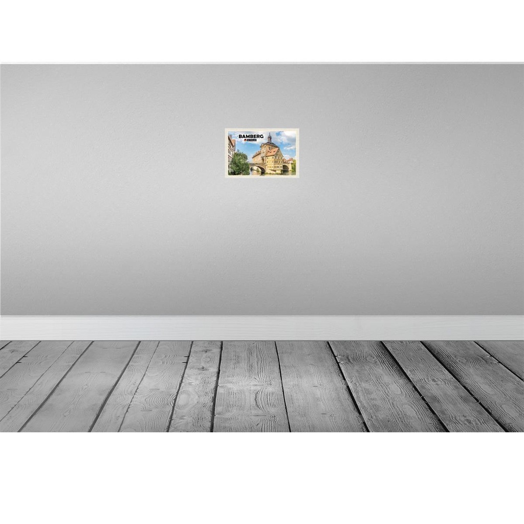 [LA-132102] Blechschild 20x30 cm Bamberg Altes Rathaus Fluss Bildmotiv Reisemotiv Abenteuer Reisen Urlaub Bild 2