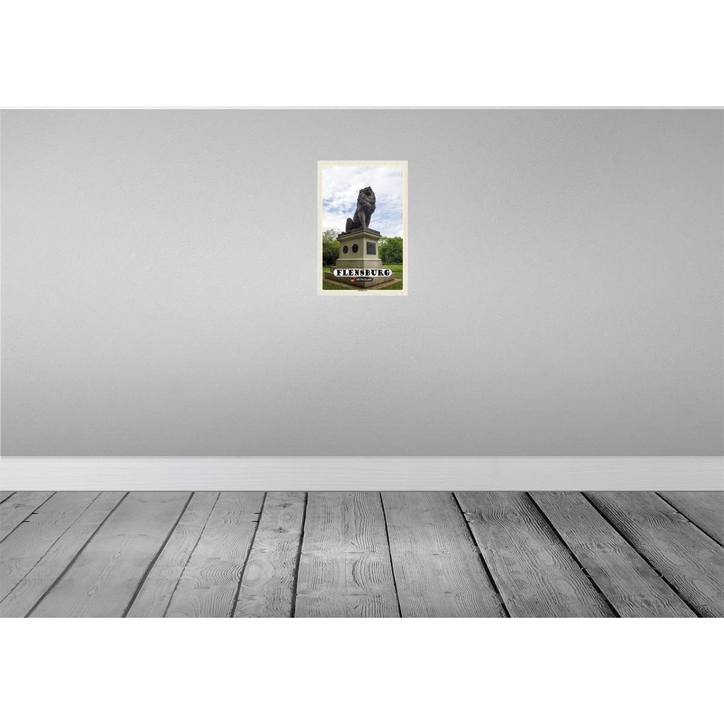 [LA-132127-H] Holzschild 30x20 cm Flensburg Idstedt-Löwe Skulptur Bildmotiv Reisemotiv Abenteuer Reisen Bild 2