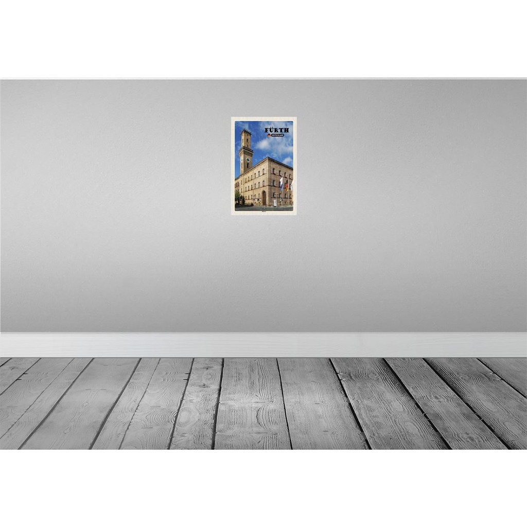 [LA-132133] Blechschild 30x20 cm Fürth Rathaus Altstadt Flaggen Bildmotiv Reisemotiv Abenteuer Reisen Urlaub Bild 2