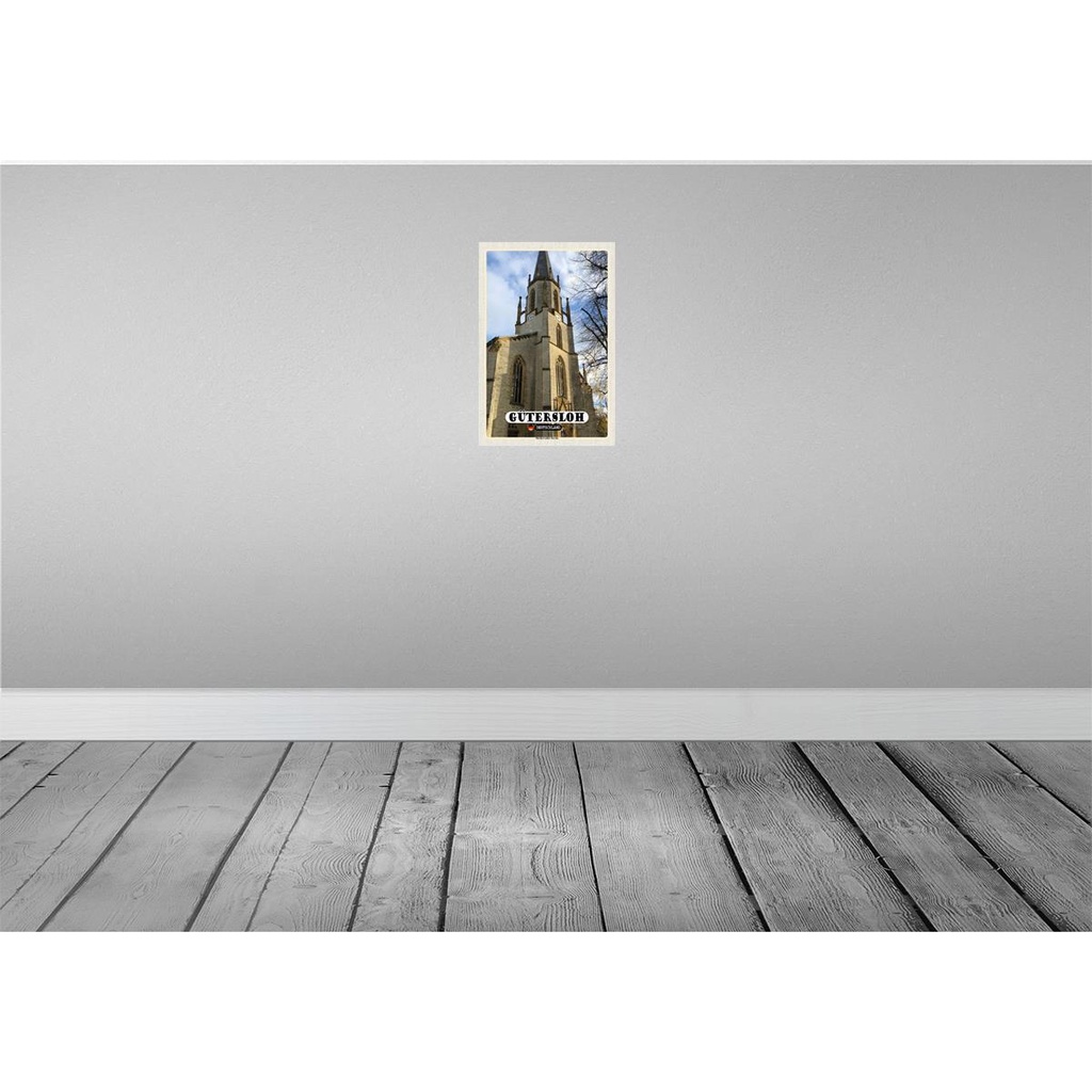 [LA-132143] Blechschild 30x20 cm Gütersloh Martin-Luther-Kirche Bildmotiv Reisemotiv Abenteuer Reisen Urlaub Bild 2