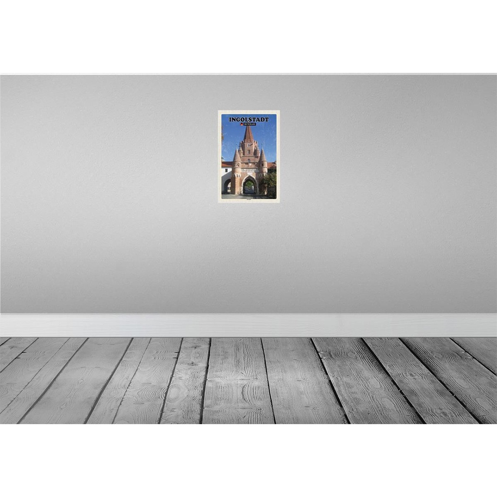 [LA-132156-H] Holzschild 30x20 cm Ingolstadt Kreuztor Architektur Bildmotiv Reisemotiv Abenteuer Reisen Bild 2