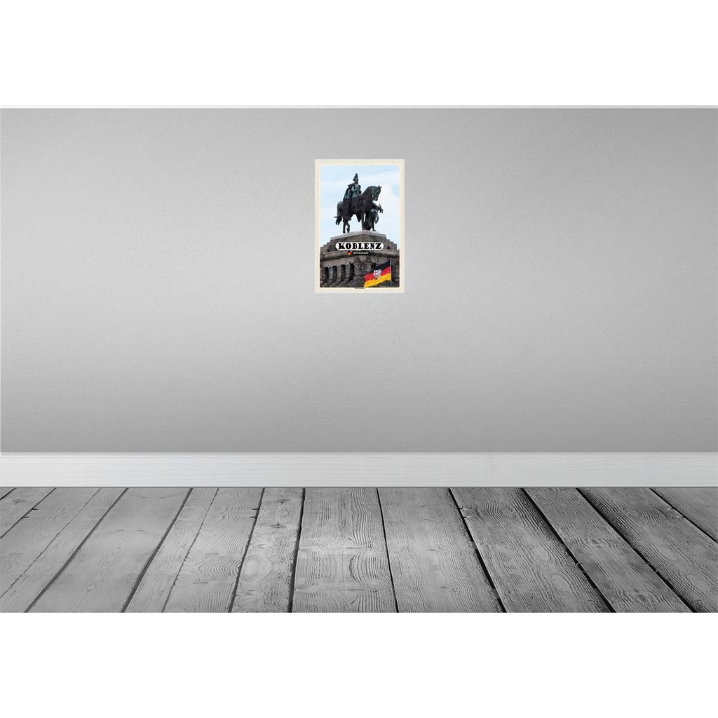 [LA-132168] Blechschild 30x20 cm Koblenz Reiterdenkmal Skulptur Bildmotiv Reisemotiv Abenteuer Reisen Urlaub Bild 2