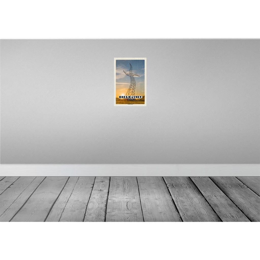 [LA-132192-H] Holzschild 30x20 cm Oberhausen Tanzender Strommast Bildmotiv Reisemotiv Abenteuer Reisen Bild 2