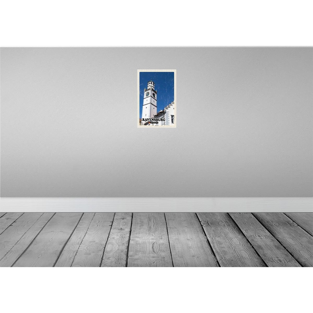 [LA-132203-H] Holzschild 30x20 cm Ravensburg Blaserturm Architektur Bildmotiv Reisemotiv Abenteuer Reisen Bild 2
