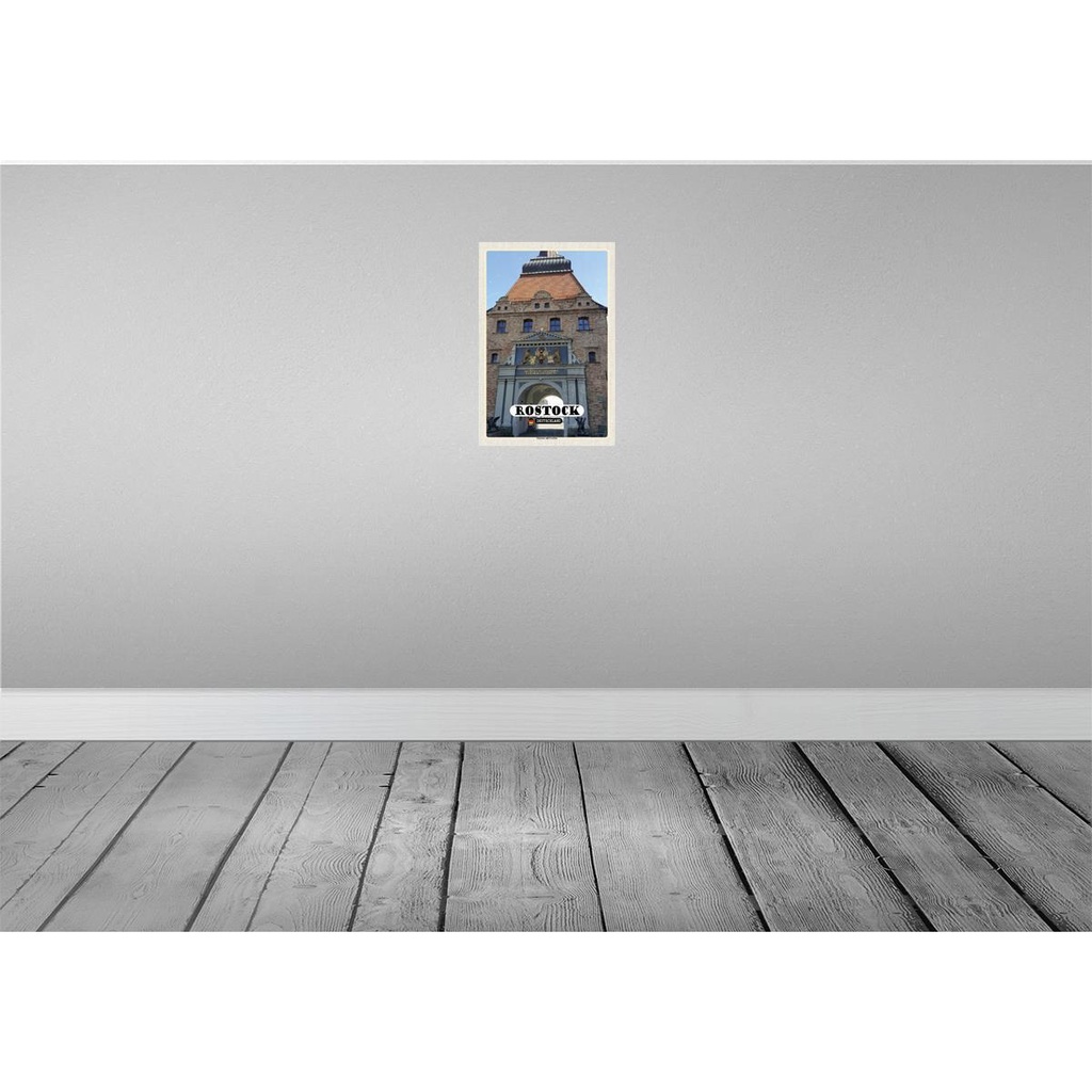 [LA-132206-H] Holzschild 30x20 cm Rostock Steintor mit Greifen Bildmotiv Reisemotiv Abenteuer Reisen Bild 2
