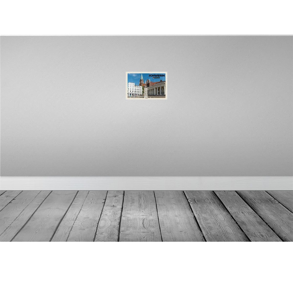 [LA-132213-H] Holzschild 20x30 cm Schwerin Marktplatz Architektur Bildmotiv Reisemotiv Abenteuer Reisen Bild 2