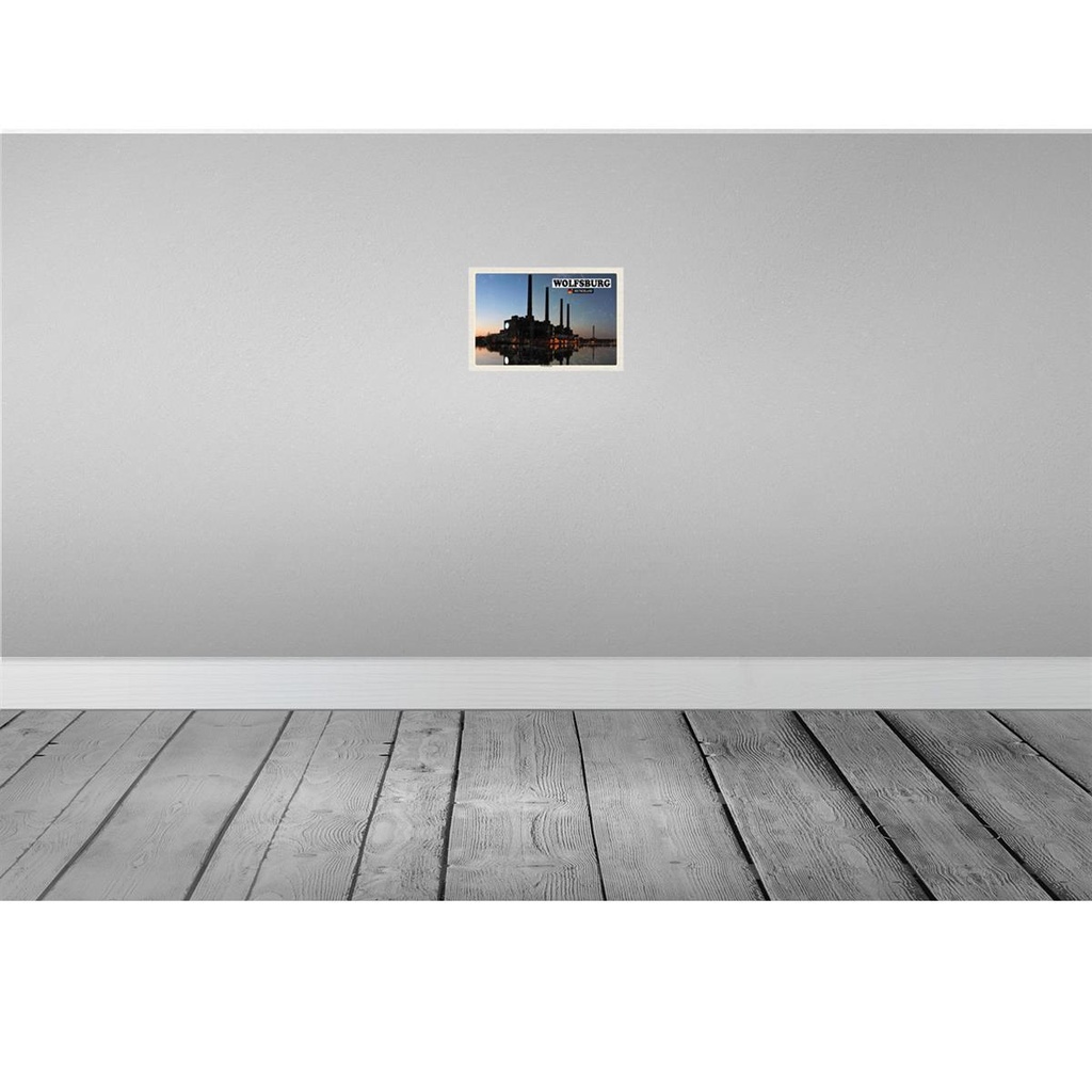 [LA-132235-H] Holzschild 20x30 cm Wolfsburg VW-Kraftwerk Fluss Bildmotiv Reisemotiv Abenteuer Reisen Bild 2