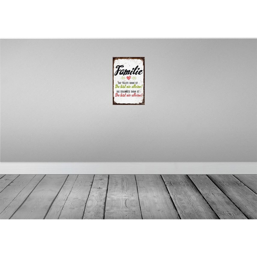 [LA-132251] Blechschild 30x20 cm Familie Du bist nie alleine Spruch Zitat Bild 2