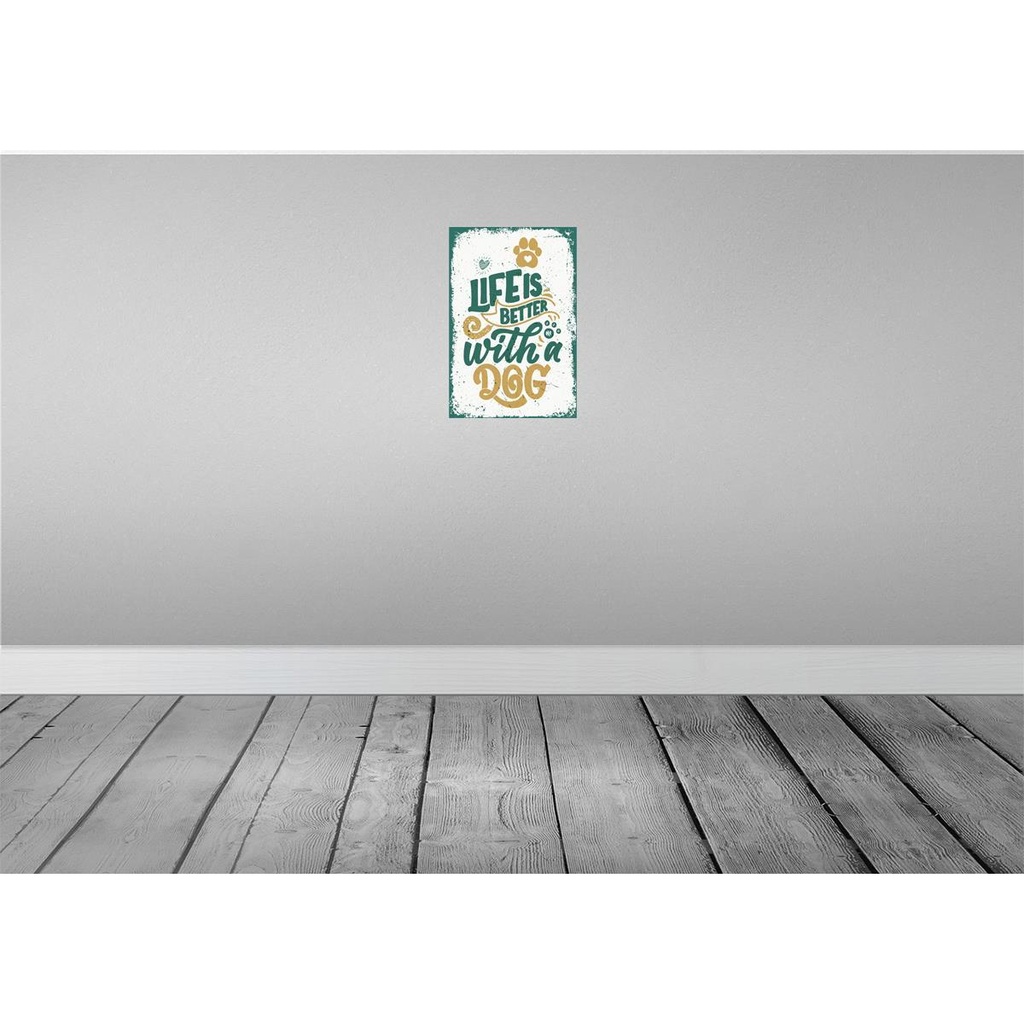 [LA-132257] Blechschild 30x20 cm Life is better with a Dog Bild 2
