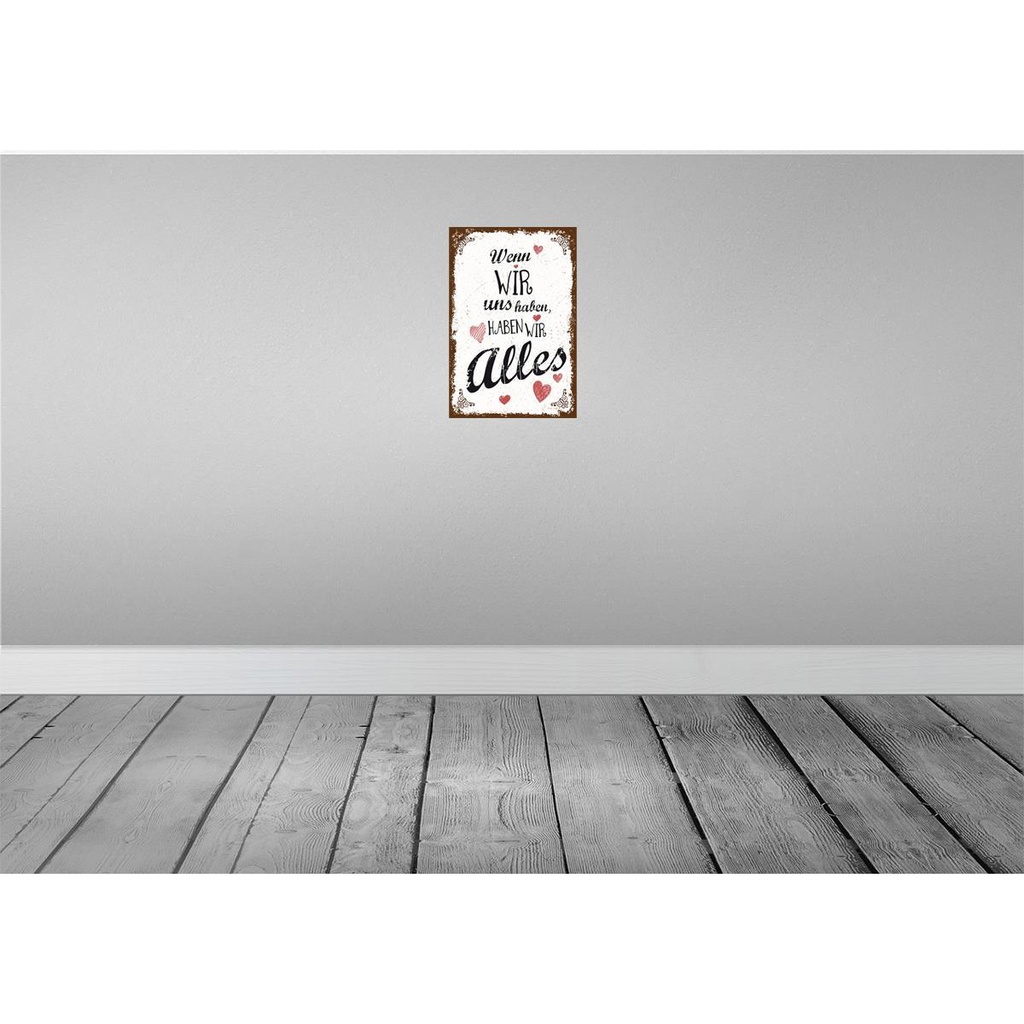 [LA-132263-H] Holzschild 30x20 cm Wenn wir uns haben, haben alles Bild 2