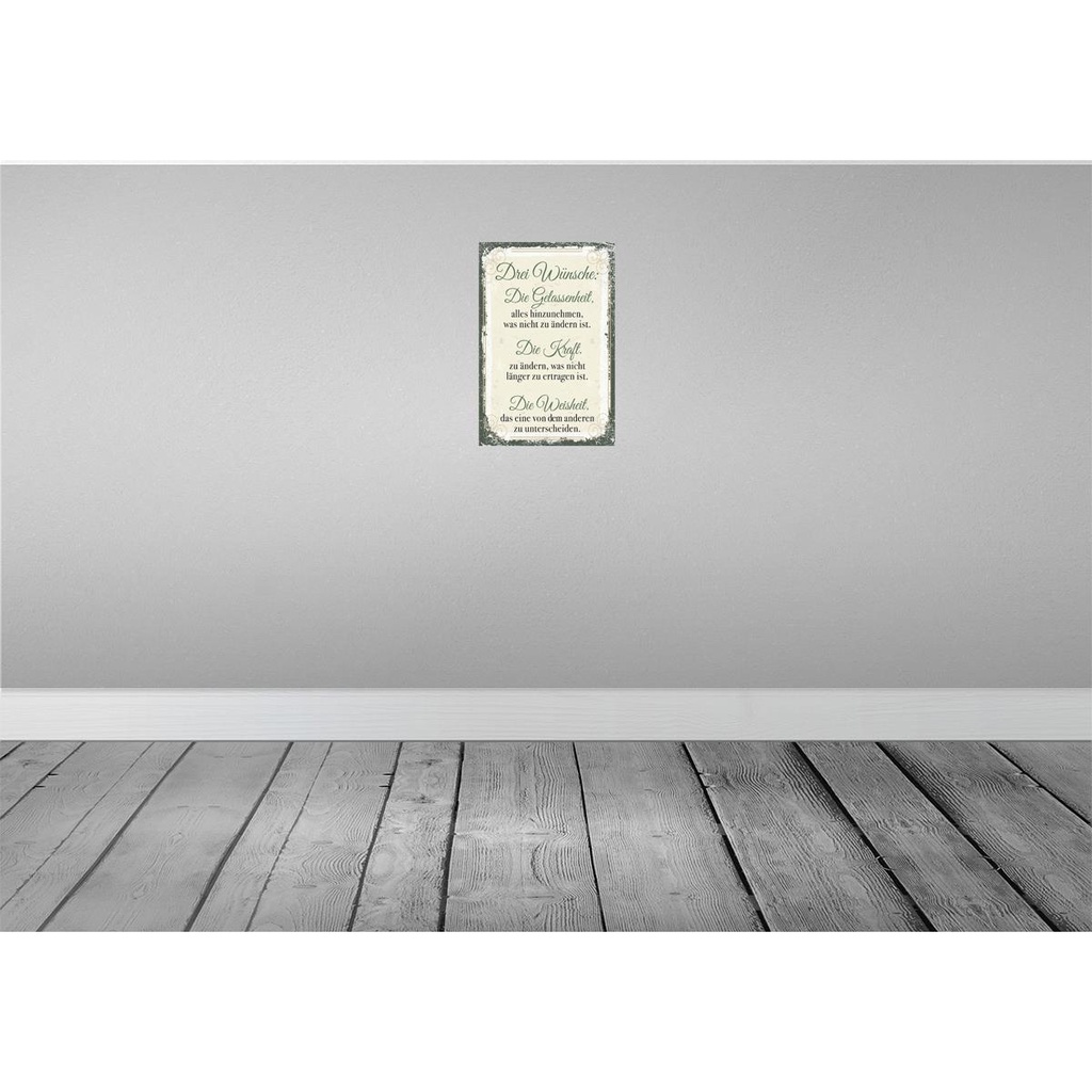 [LA-132265-H] Holzschild 30x20 cm 3 Wünsche Gelassenheit Krafrt Bild 2