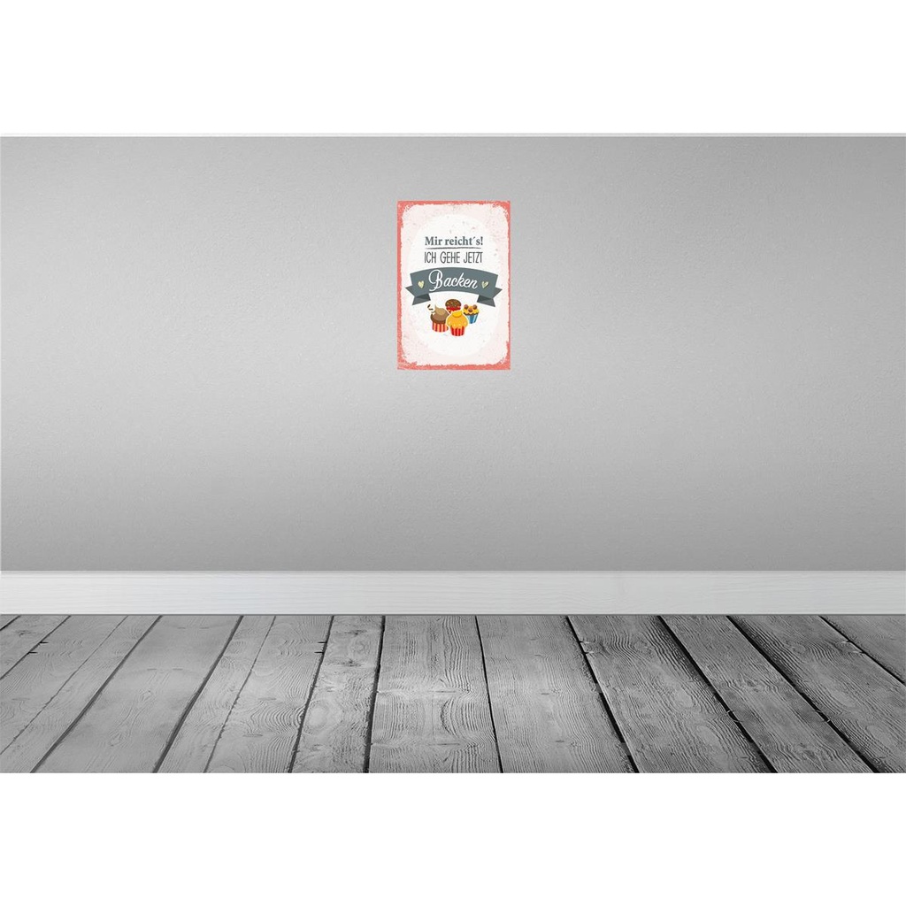 [LA-132270-H] Holzschild 30x20 cm Mir reicht`s ich geh backen rot Bild 2
