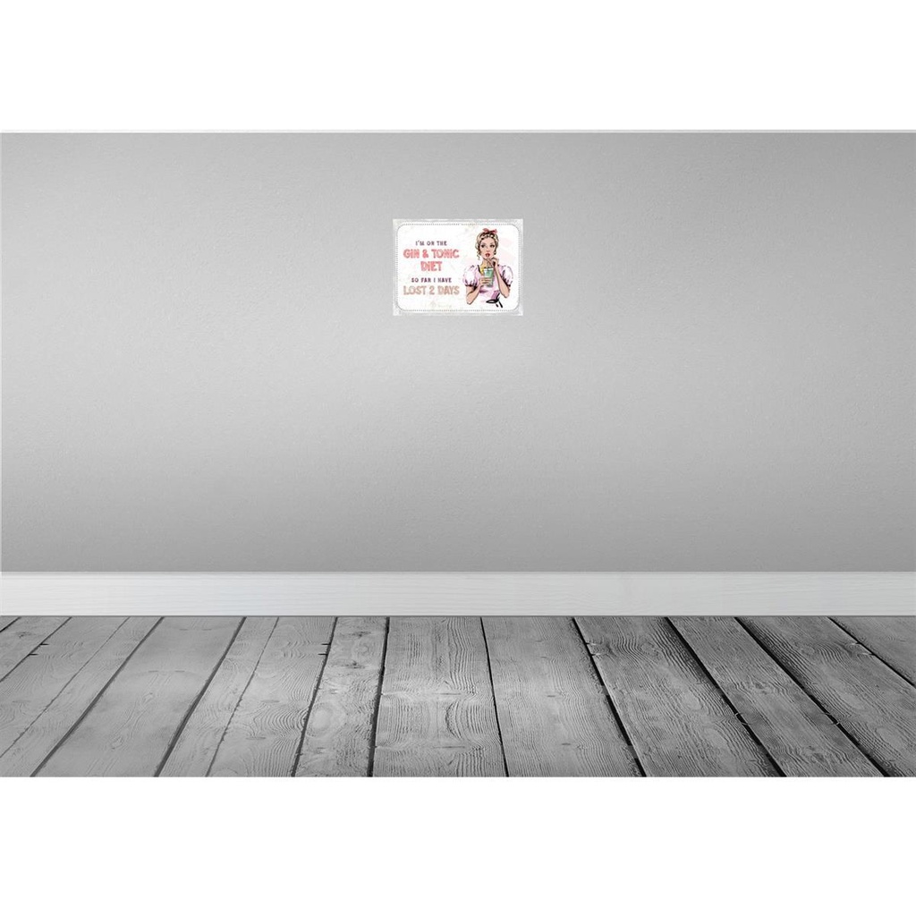 [LA-132272] Blechschild 20x30 cm I`m on the Gin & Tonic Diet Bild 2