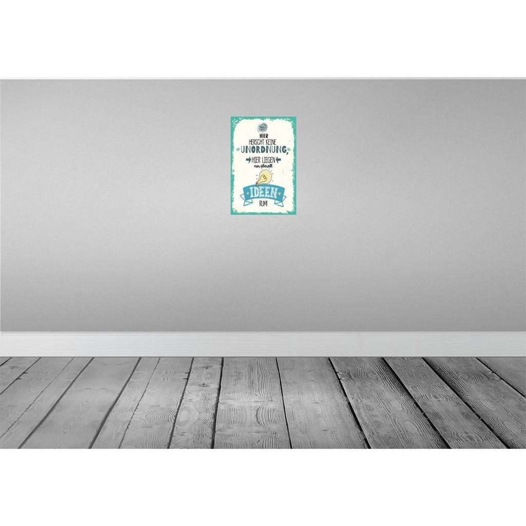 [LA-132273-H] Holzschild 30x20 cm hier keine Unordnung nur Ideen Bild 2