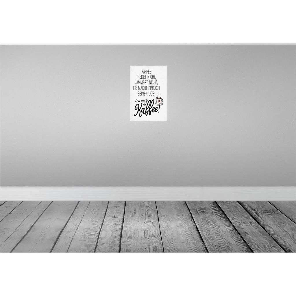 [LA-132282] Blechschild 30x20 cm Kaffee redet nicht, jammert nicht Spruch Zitat Bild 2