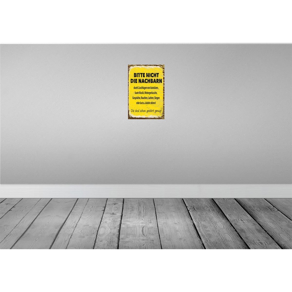 [LA-132292] Blechschild 30x20 cm lustig Bitte nicht Nachbarn stören Witz Humor Spaß Bild 2