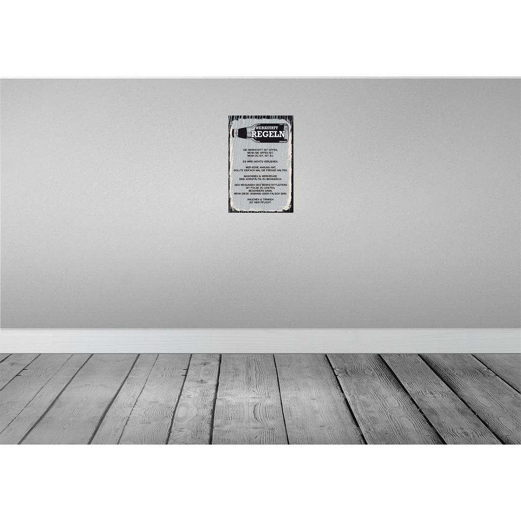 [LA-132296] Blechschild 30x20 cm Werkstatt Regeln Maschinen Spruch Zitat Bild 2