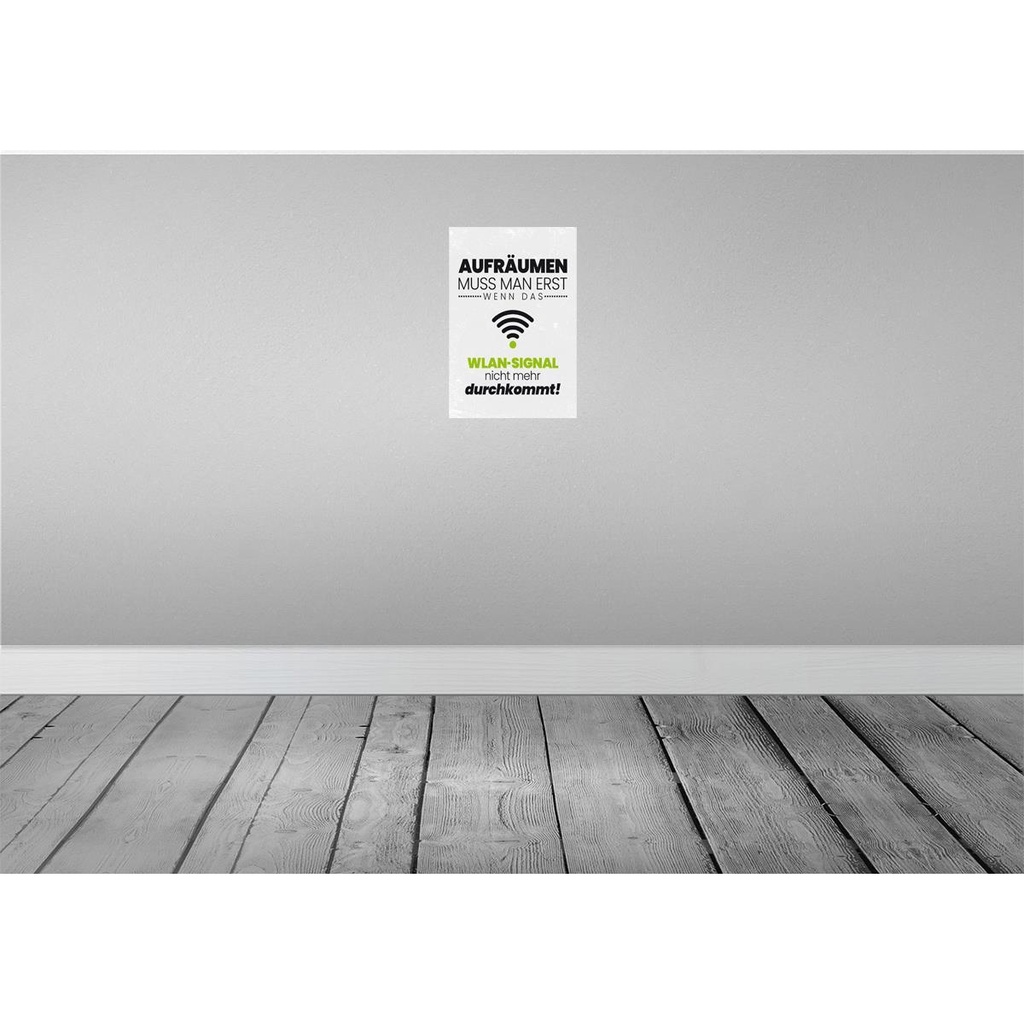 [LA-132318] Blechschild 30x20 cm Aufräumen erst wenn WLAN nicht Spruch Zitat Bild 2