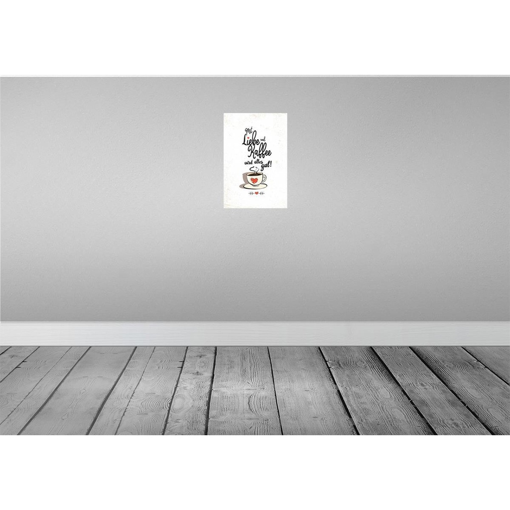[LA-132320-H] Holzschild 30x20 cm Mit Liebe und Kaffee alles gut Bild 2