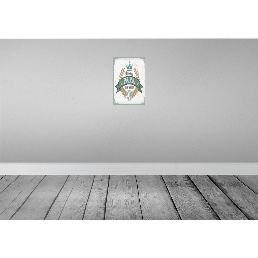 [LA-132332] Blechschild 30x20 cm Bester Papa der Welt Spruch Zitat Bild 2