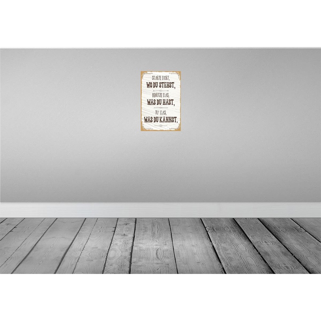 [LA-132339-H] Holzschild 30x20 cm Starte dort wo du stehst, benutze Bild 2