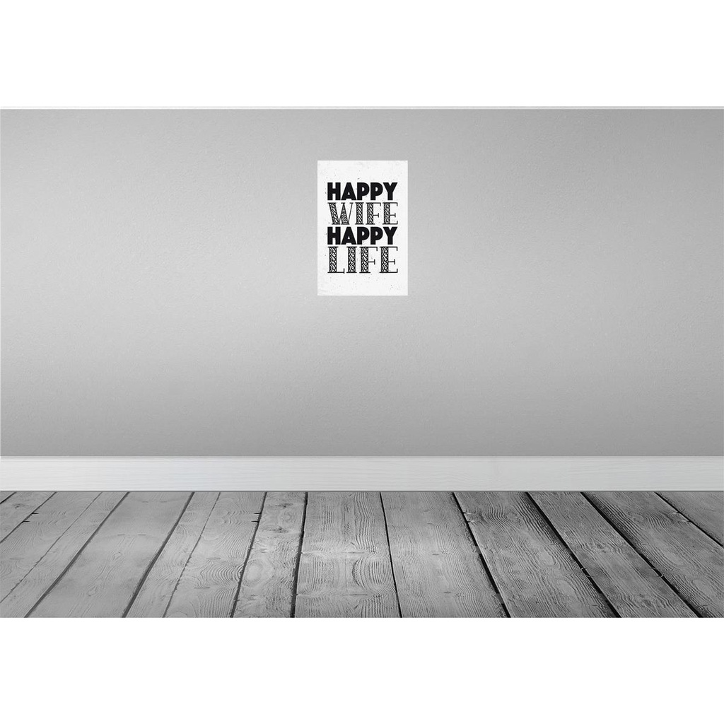 [LA-132354-H] Holzschild 30x20 cm Frau Happy wife happy Life Bild 2