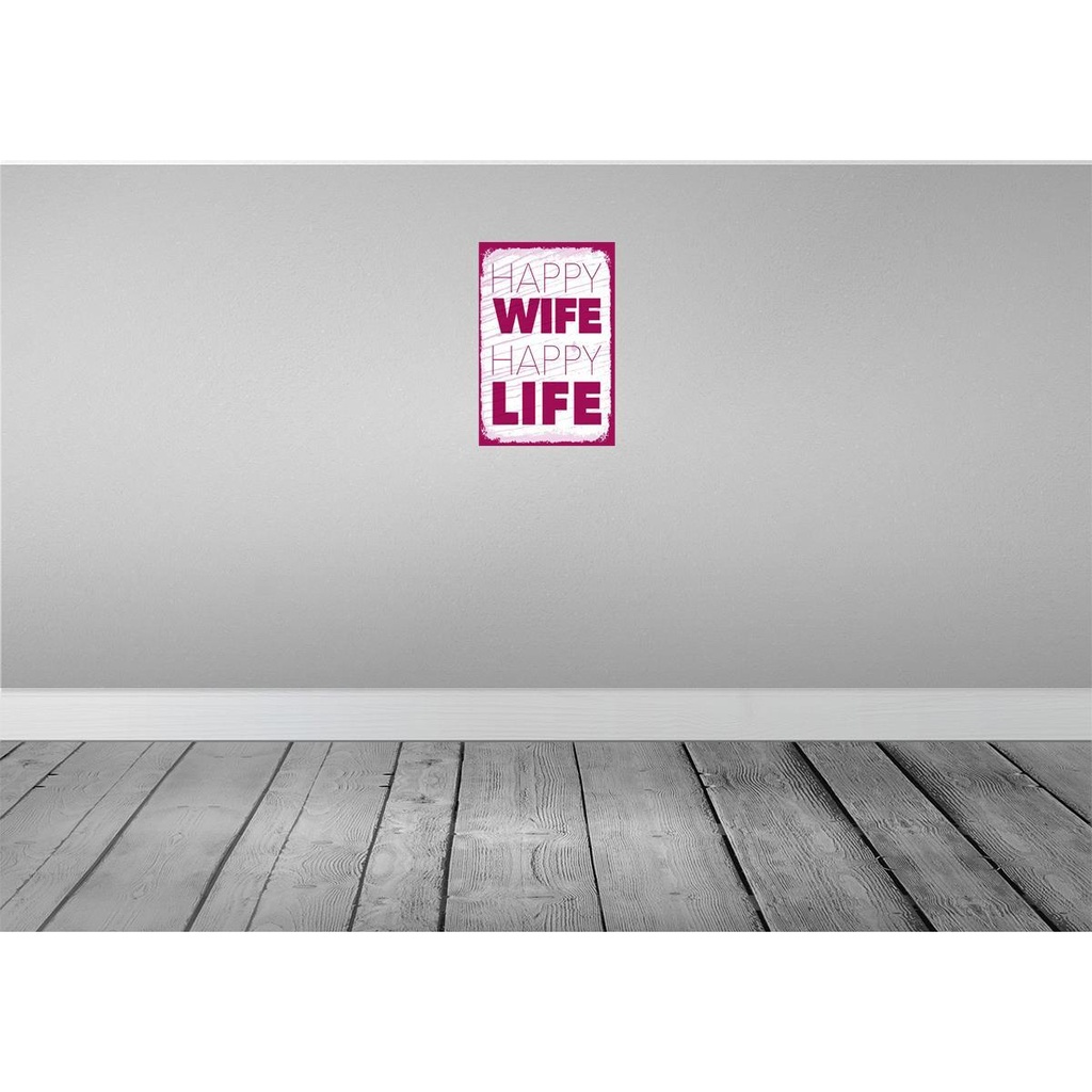 [LA-132355] Blechschild 30x20 cm Frau Happy wife happy Life Bild 2