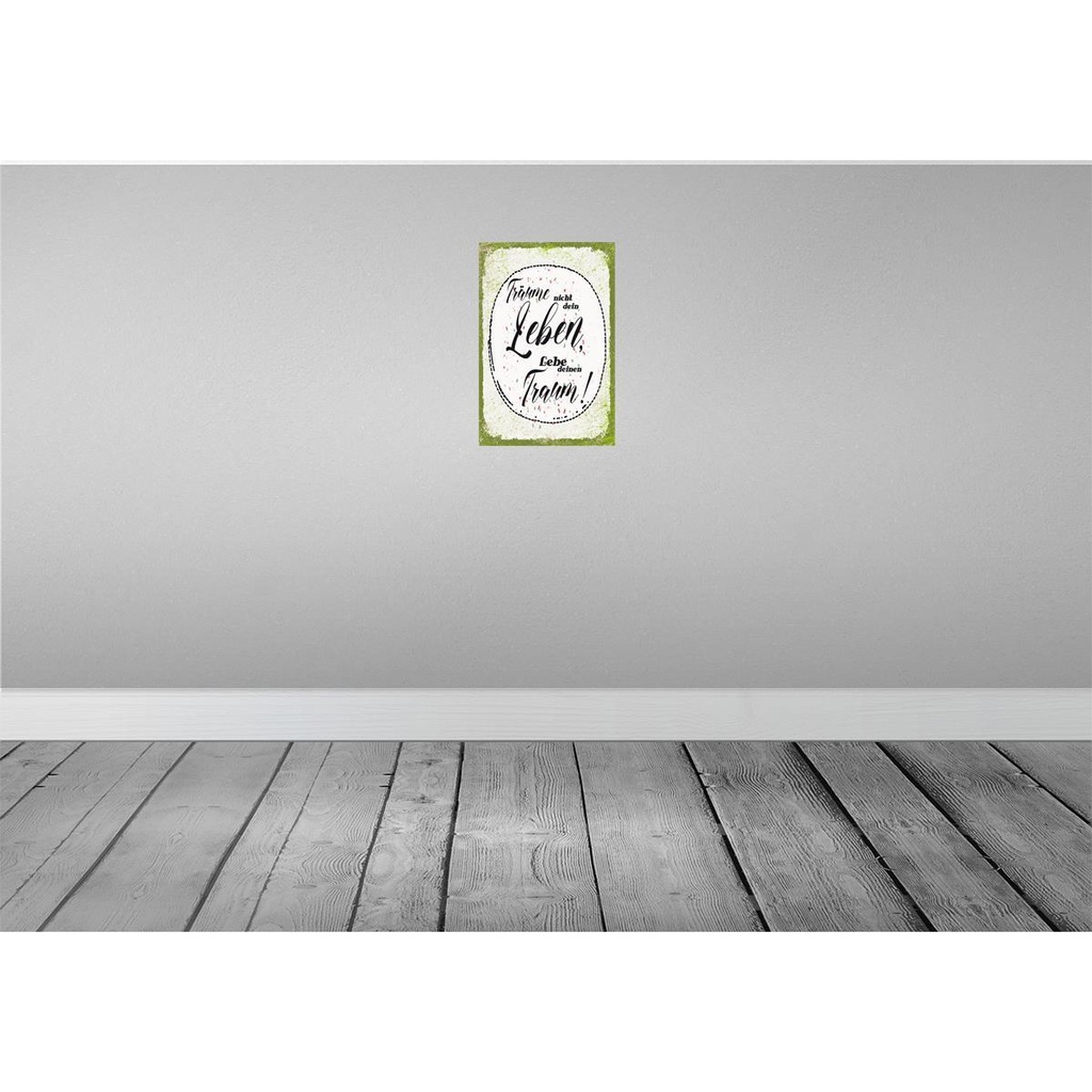 [LA-132357] Blechschild 30x20 cm träume nicht dein Leben lebe Traum Spruch Zitat Bild 2