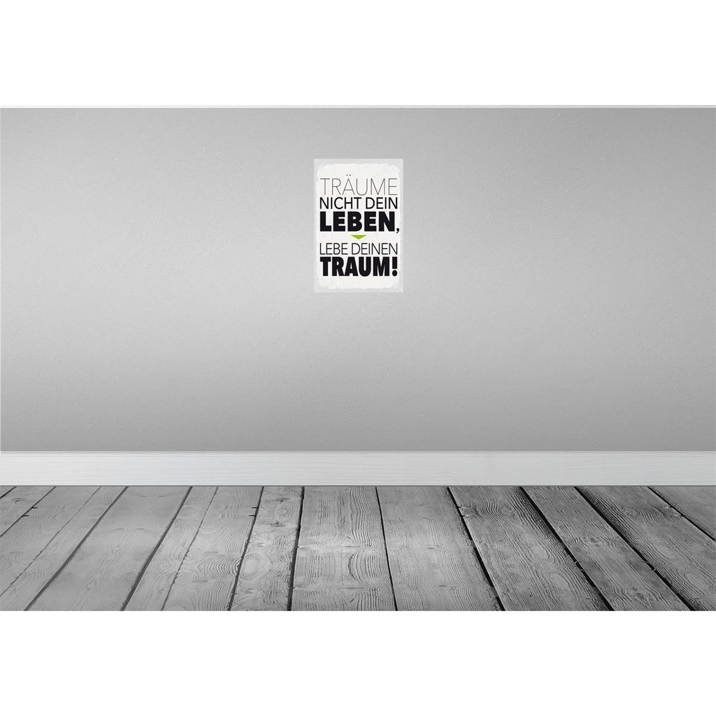 [LA-132358] Blechschild 30x20 cm Leben lebe deinen Traum Spruch Zitat Bild 2