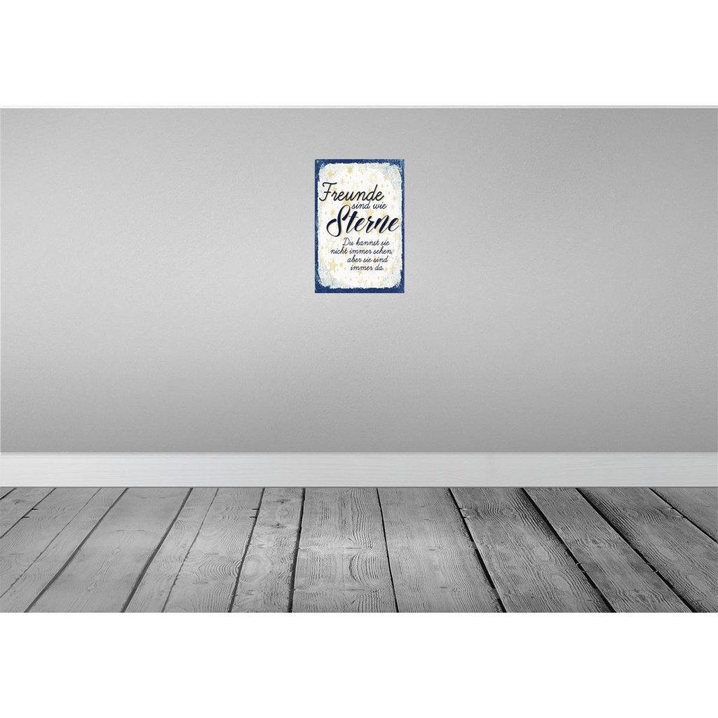 [LA-132363-H] Holzschild 30x20 cm Freunde wie Sterne sind immer da Bild 2