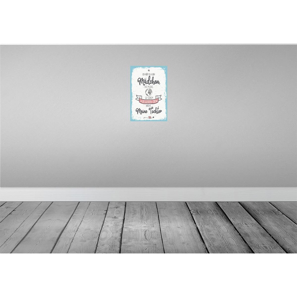 [LA-132365] Blechschild 30x20 cm Tochter macht meine Welt besser Spruch Zitat Bild 2
