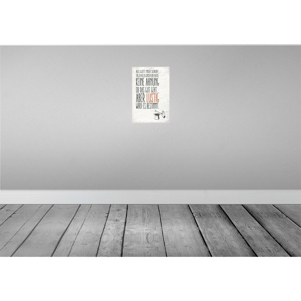 [LA-132366] Blechschild 30x20 cm lustig als Gott mich schuff Witz Humor Spaß Bild 2