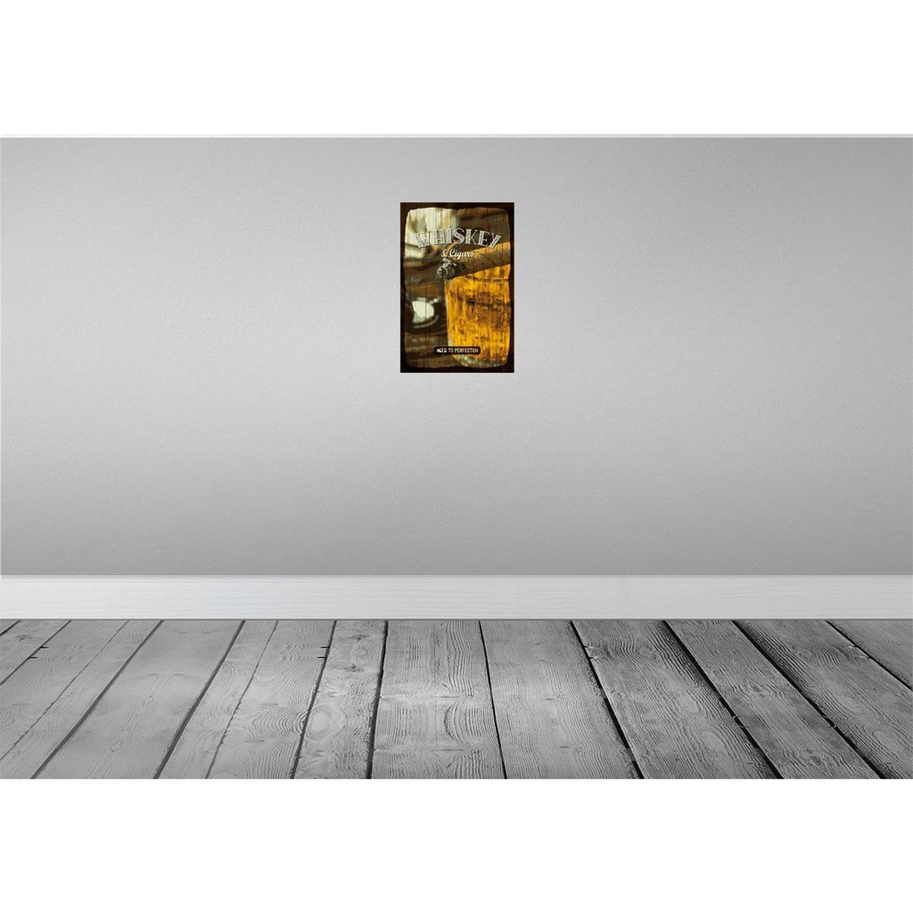 [LA-132374] Blechschild 30x20 cm Whiskey & Cigars aced to perfection Bild 2