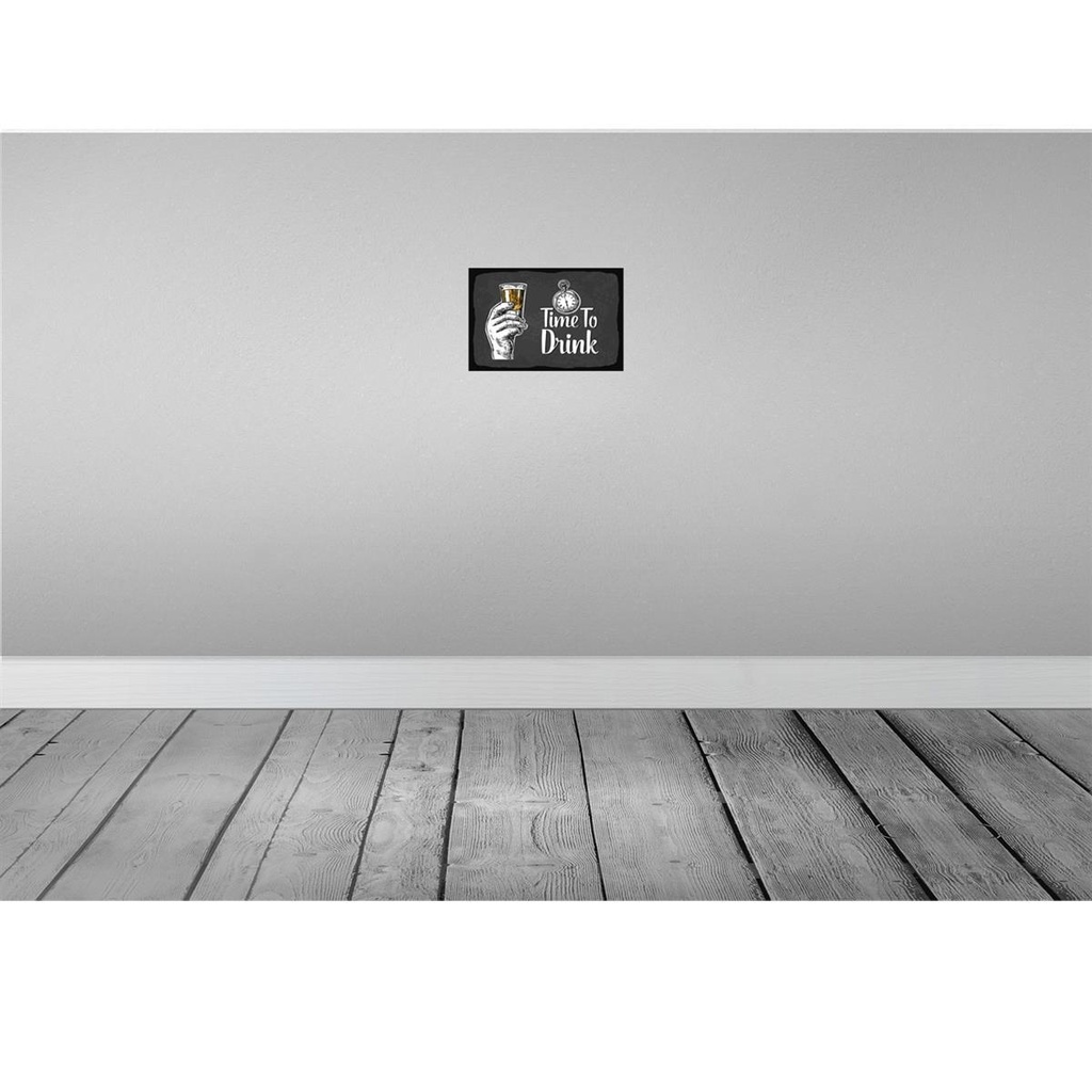 [LA-132380-H] Holzschild 20x30 cm Time to Drink Bild 2