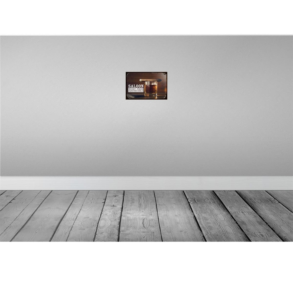 [LA-132398] Blechschild 20x30 cm Saloon Whisky Poker Dancing girls Bild 2