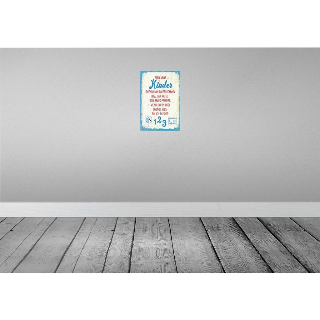 [LA-132418] Blechschild 30x20 cm Kinder wenn ich bis drei zähle Spruch Zitat Bild 2